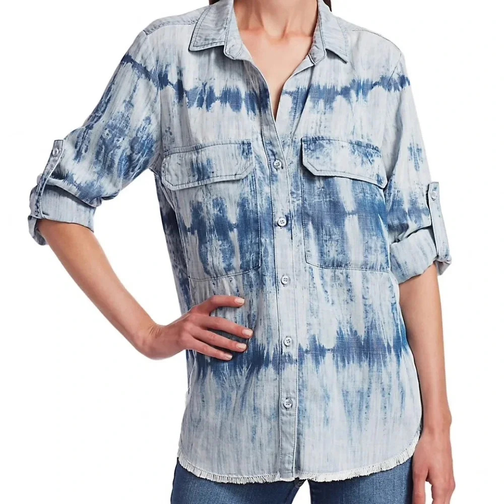 New Bella Dahl Tye Dye‎ Utility Shirt Sz XS